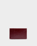 Laila Slim Textured Patent Cardholder- Cherry