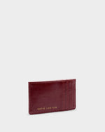 Laila Slim Textured Patent Cardholder- Cherry