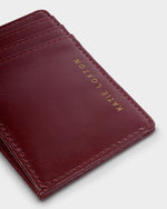 Laila Slim Textured Patent Cardholder- Cherry