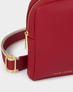 Katie Canvas Strap Sling Bag- Garnet Red