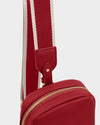 Katie Canvas Strap Sling Bag- Garnet Red