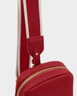 Katie Canvas Strap Sling Bag- Garnet Red