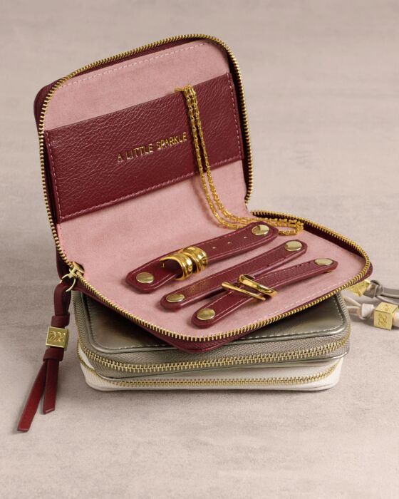 Slim Jewelry Case- A Little Sparkle- Cherry