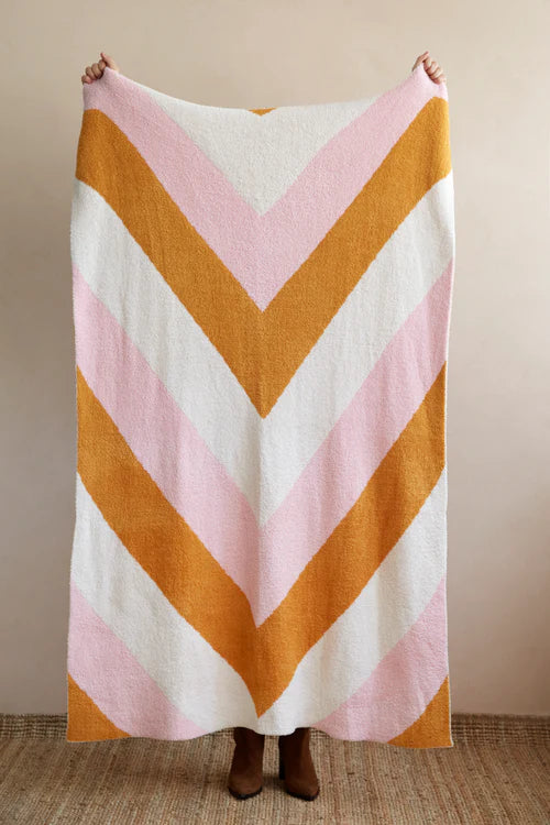 Pink + Orange Chevron Blanket