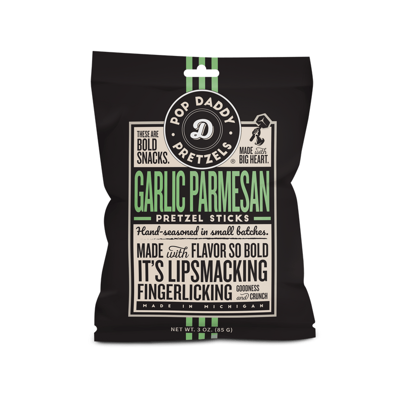 Pop Daddy – Garlic Parmesan Seasoned Pretzels 3.0oz