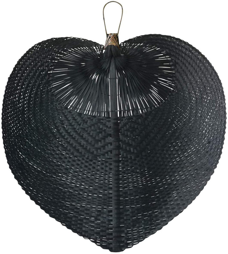 Black Heart-shaped Bamboo Fan