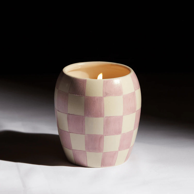 Checkmate 11oz Lilac Checkered Candle