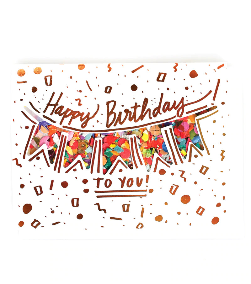 Happy Birthday Balloons Confetti Filled Card
