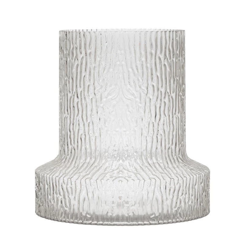 Textured Glass Vase - Clear