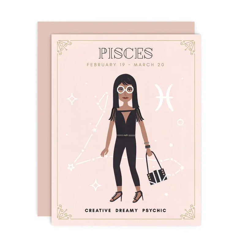 Pisces Zodiac Babe Card