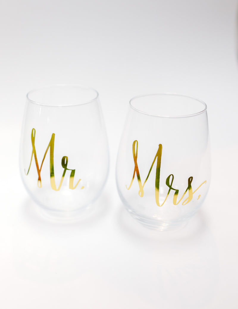 Mr. & Mrs. Wine Glasses