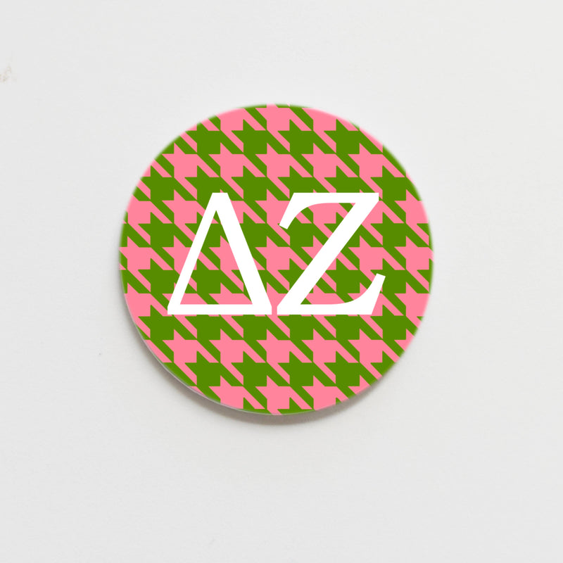 Delta Zeta Houndstooth Greek Button - 3.00 inch