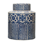 Decorative Stoneware Ginger Jar with Pattern