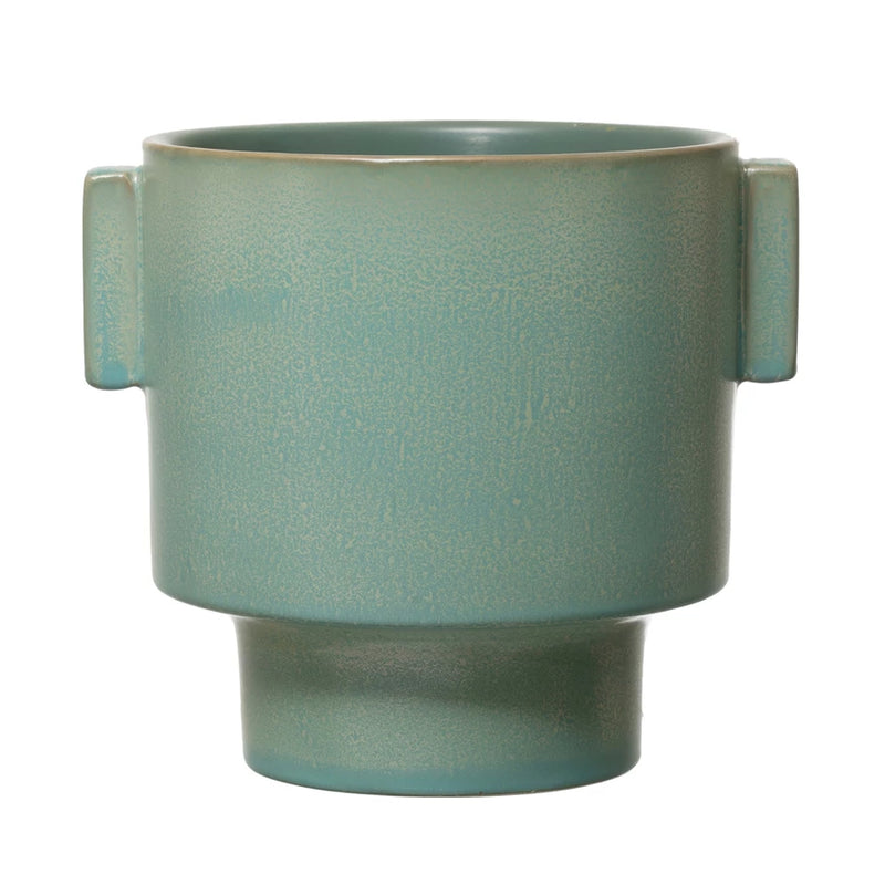 Stoneware Planter - Green Glaze