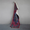Woven Cotton Distressed Print Floor Runner | Red + Blue