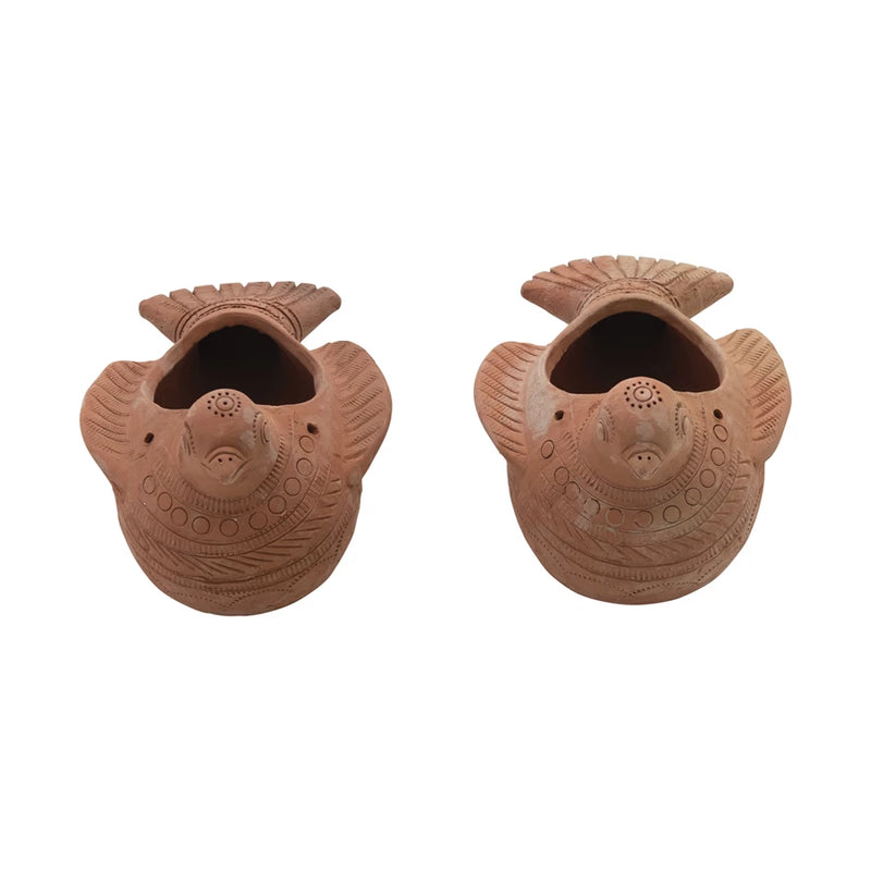 Engraved Terracotta Bird Planter