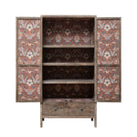 Recycled Pine Wood Cabinet with Papered Doors