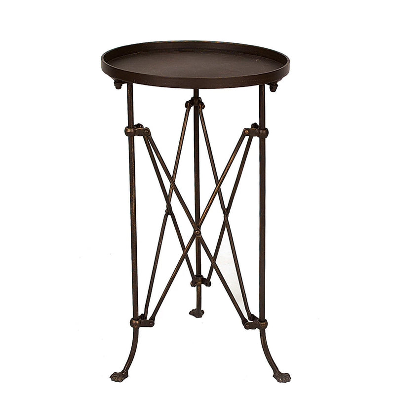 Round Metal Table with Bronze Finish